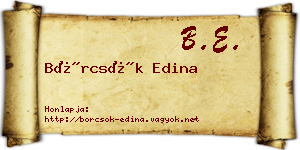 Börcsök Edina névjegykártya