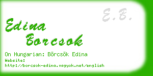 edina borcsok business card